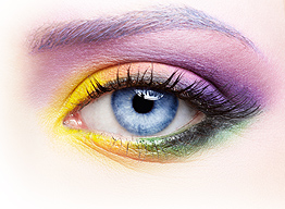 Colourful eye makeup