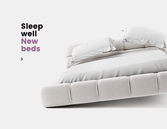 Banner: sleep well, new beds
