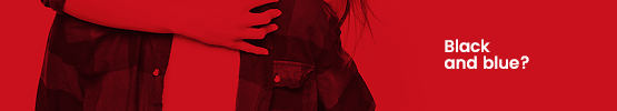Banner: black and blue outfits