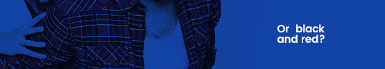Banner: black and red outfits