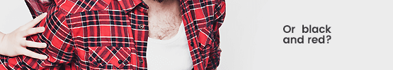 Banner: black and red outfits